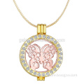 fashion custom design hot sale my coin gold butterfly pendant